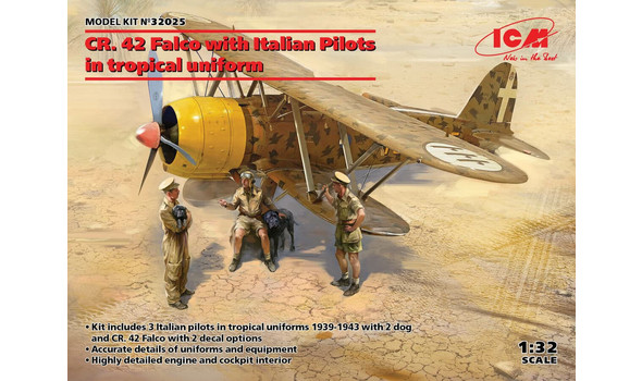 CR. 42 Falco with Italian Pilots in tropical uniform