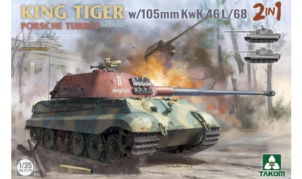 Sd.Kfz.182 King Tiger Porsche turret w/105m KwK 46 L/68 2 in 1