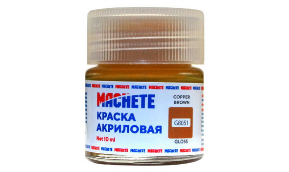Краска акриловая  10 мл. Медно-коричневый, глянцевый
